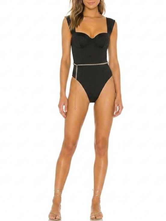 WeWoreWhat Other - NEW WeWoreWhat Danielle Vintage One Piece Swimsuit In Black Size Small